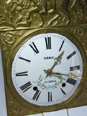 Antique Darmais au Coteau French Morbier clock - circa 1880 - with pendulum and weights - working