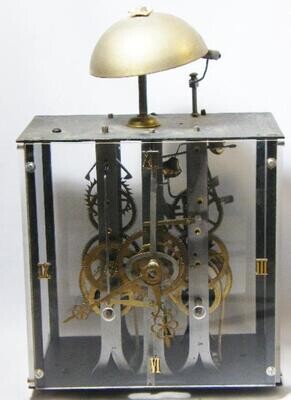 Antique French Morbier clock with modern perspex case - movement from 19th century with pendulum and weights