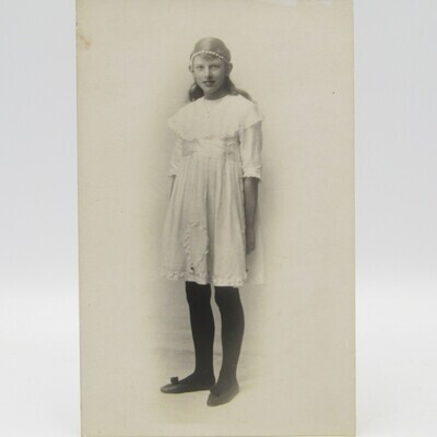 Antique photo postcard with girl simply identified as &quot;Eileen&quot;