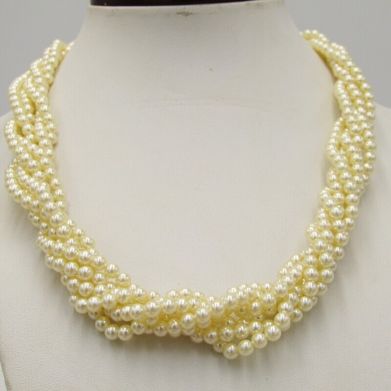 6 String imitation pearl necklace - Made in England