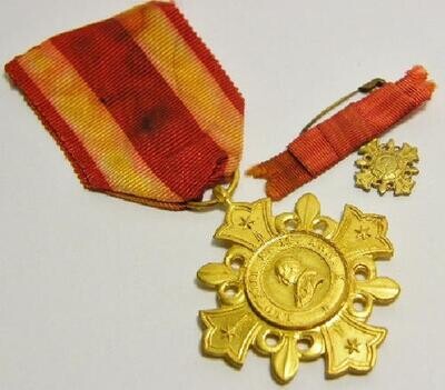 Vatican WW1 medal cross - The Pro Ecclesia and Pontifice cross and miniature