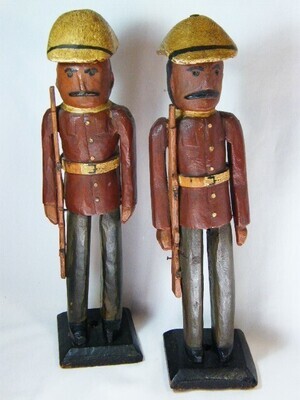 Boer War period handmade wooden figurines made by Isak Kok of Diepfontein Petrusburg