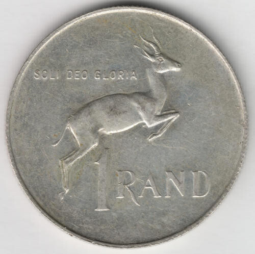 1971 RSA silver R1 with half a head on springbok