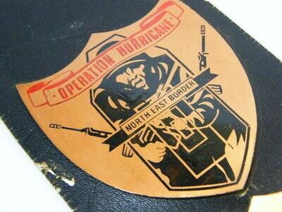 BSAP Operation plaques on leather strap - signed by group leader RDV Nothnagel