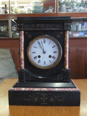 Antique Japy Freves marble mantle clock - Working - no pendulum