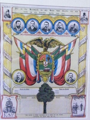 ZAR Memorial poster for the Heroes of the ZAR and prisoners of war during 1914-1915