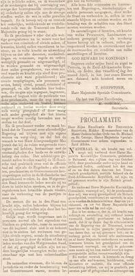 Early Africana - Proclamation issued in 1877 in an extraordinary Gazette - original