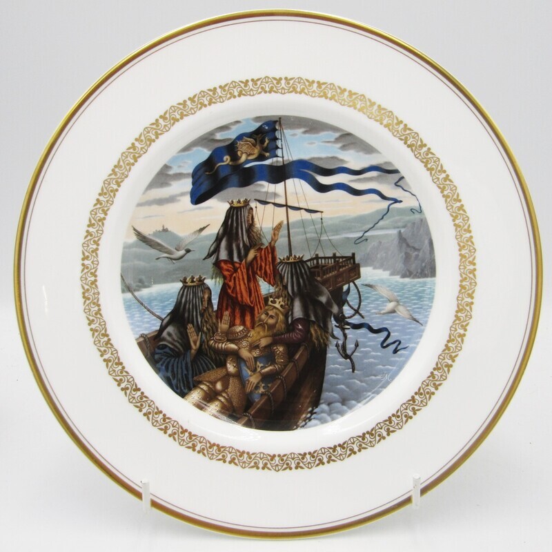 Royal Worcester King Arthur plate - The death of King Arthur