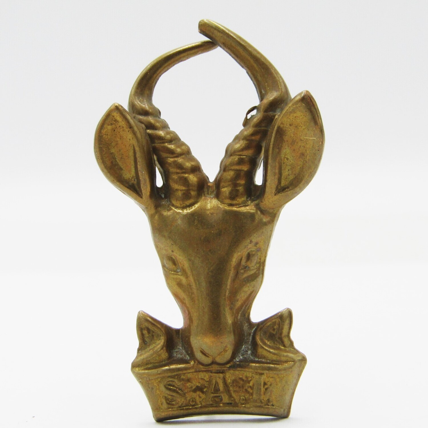 SA Infantry brass bokkop cap badge