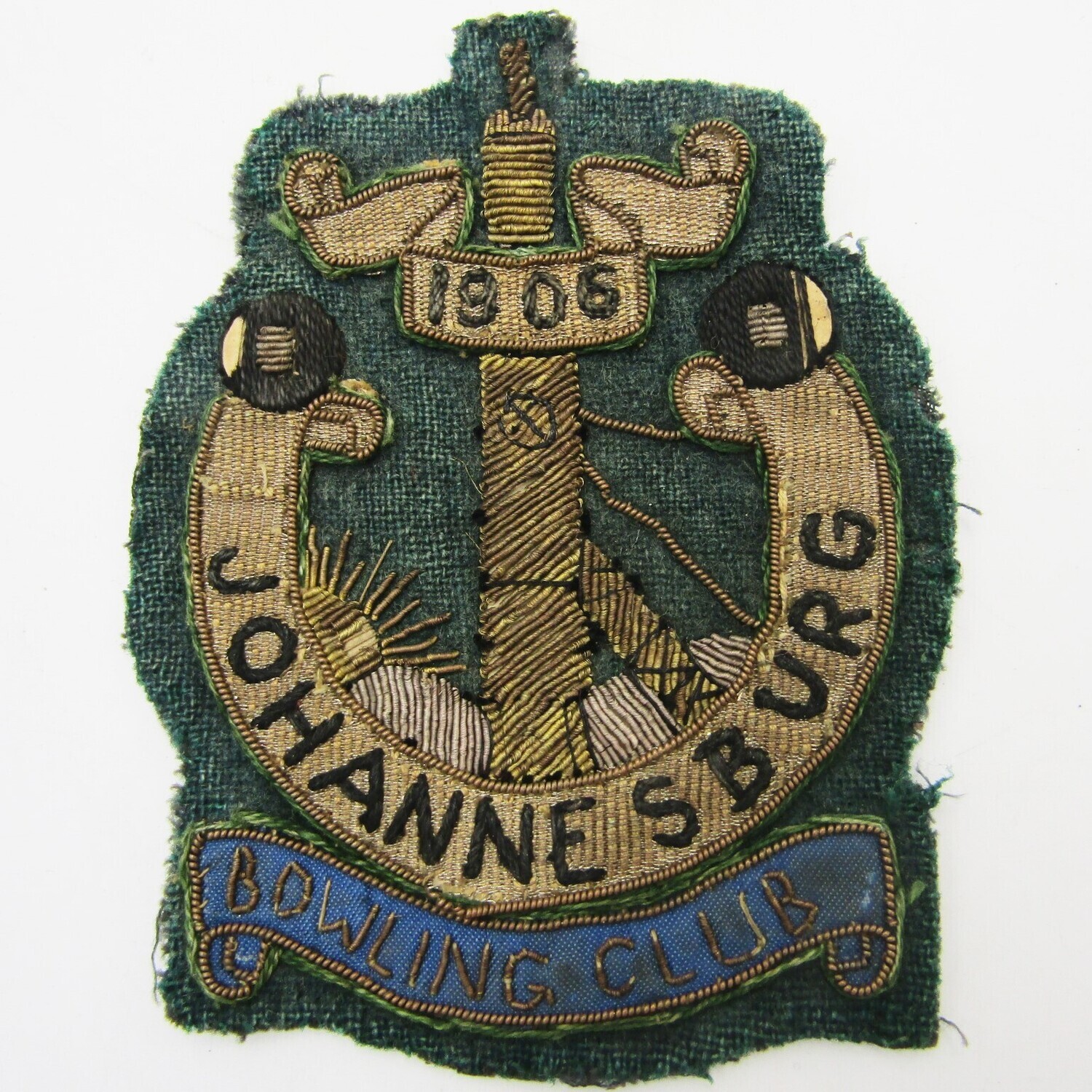 Johannesburg Bowling club 1906 bullian wire badge