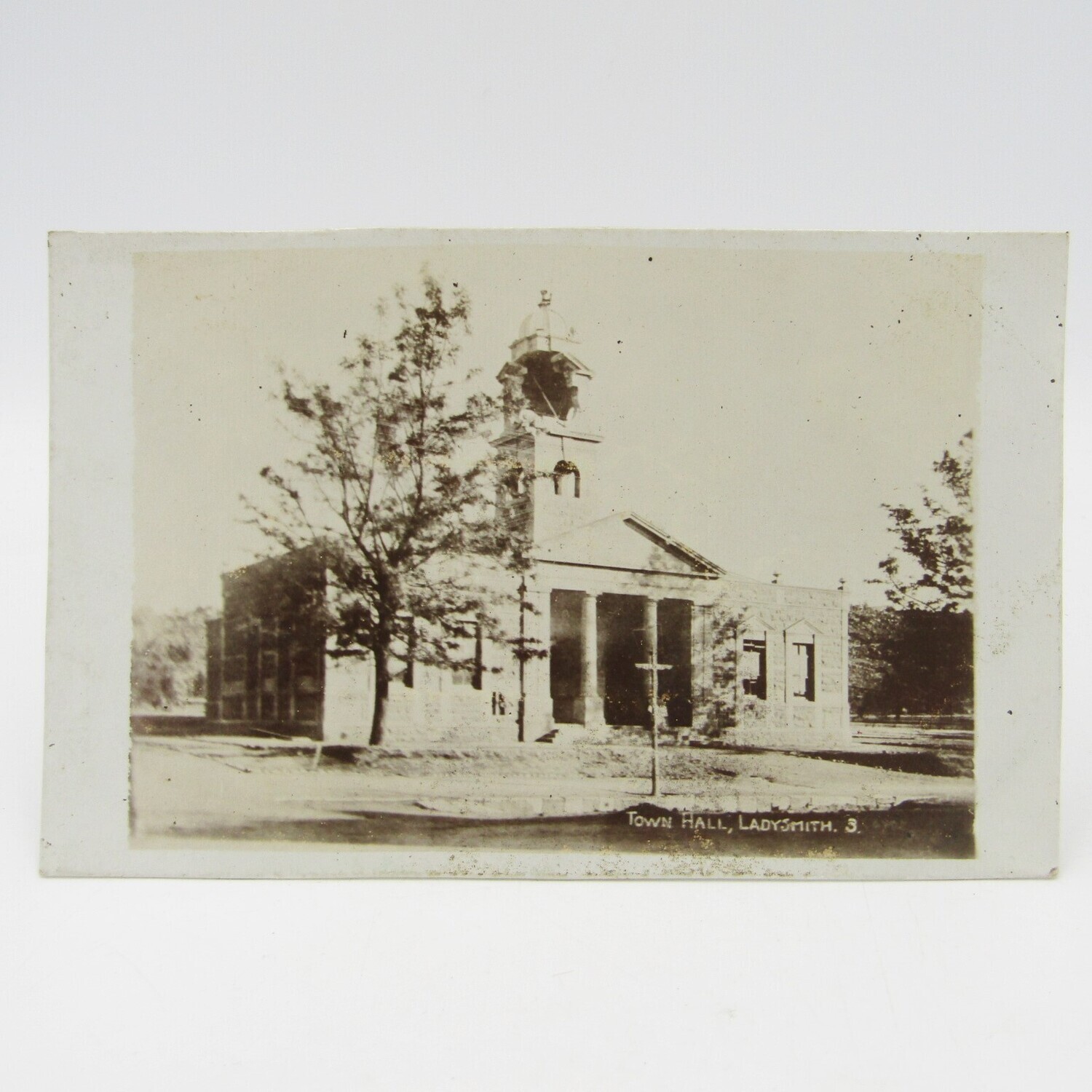 Very unusual Mauritius postcard with photo of the Town hall in Ladysmith