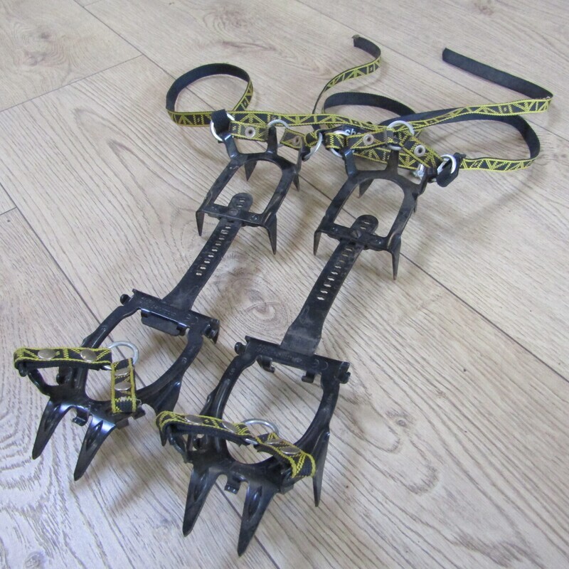 Pair of Charlet Moser snow boots Crampons used by well - known adventurer - Winner will be notified