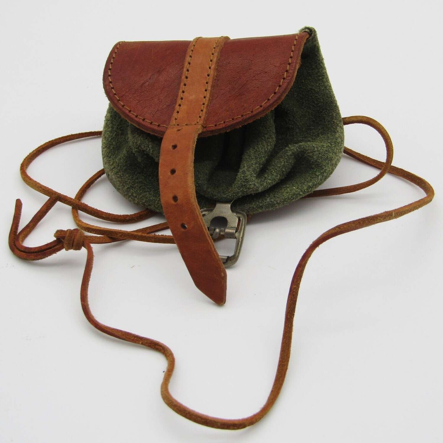 Vintage leather purse with straps to wear around neck