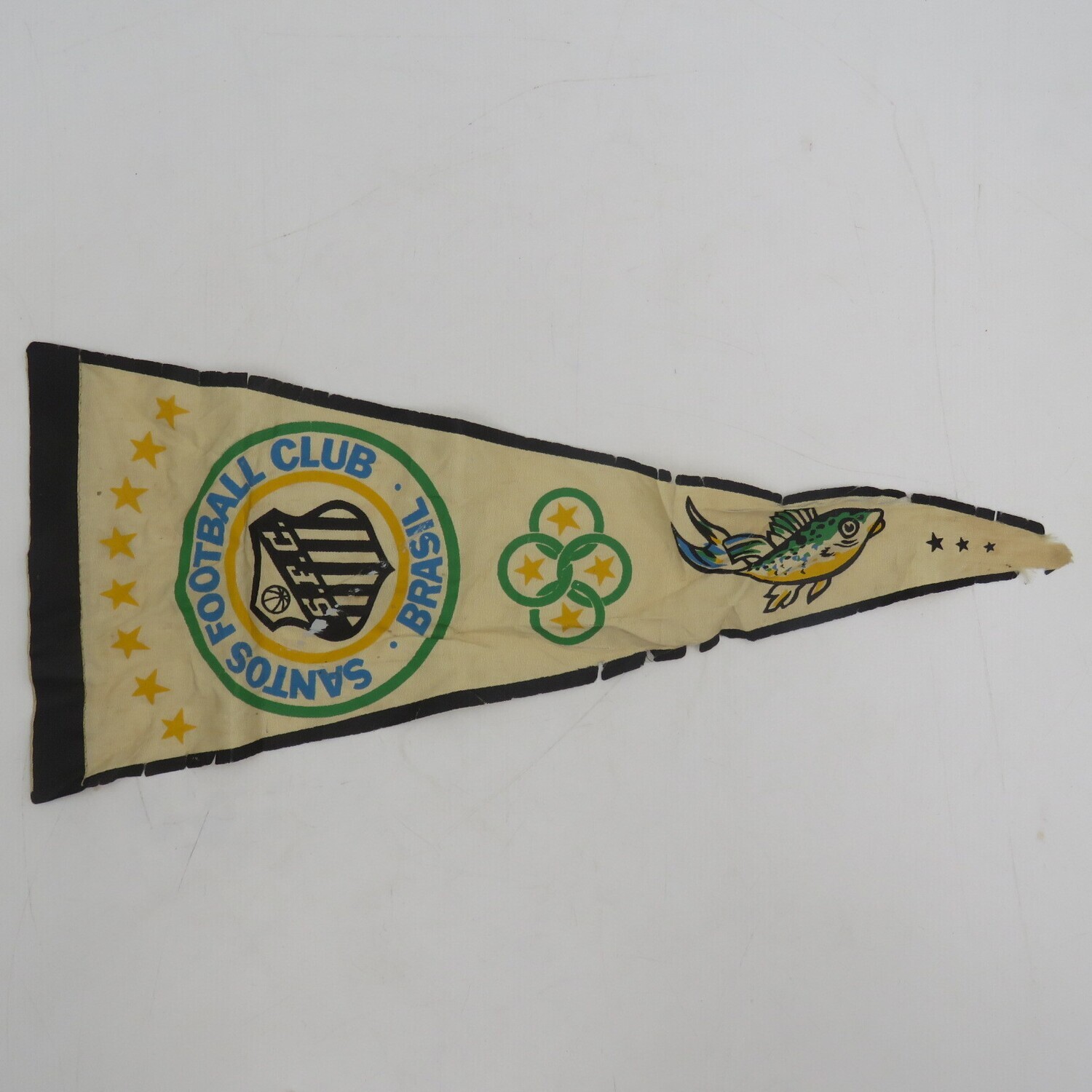 Vintage Santos football club Brasil pennant flag
