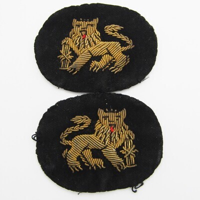 Pair of SA Navy warrant officer bullion wire rank badges