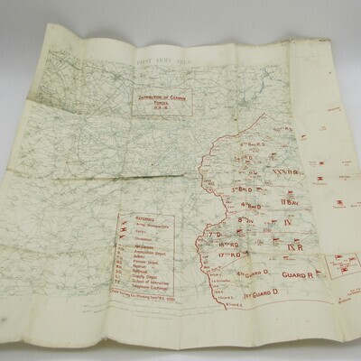 Forces Map WW1 Normandy area with Distribution of German forces on 15-6-1916