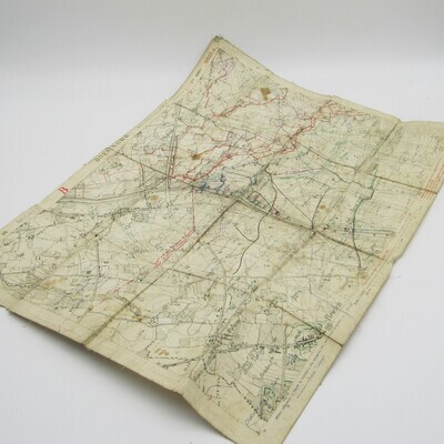WW1 Trench Map on material - used by 42nd Infantry Brigade Feb 1916 - Boesinghe area - with hand drawn adjustments - Rare