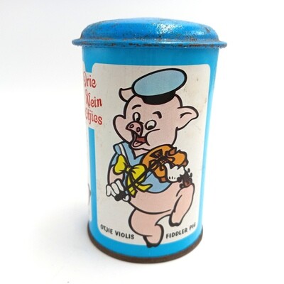 Vintage Three Little Pigs tin money box