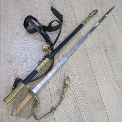 South African Navy officer&#39;s sword with sheath and belt