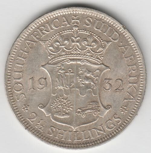 SAU Silver 1932 Half Crown AU