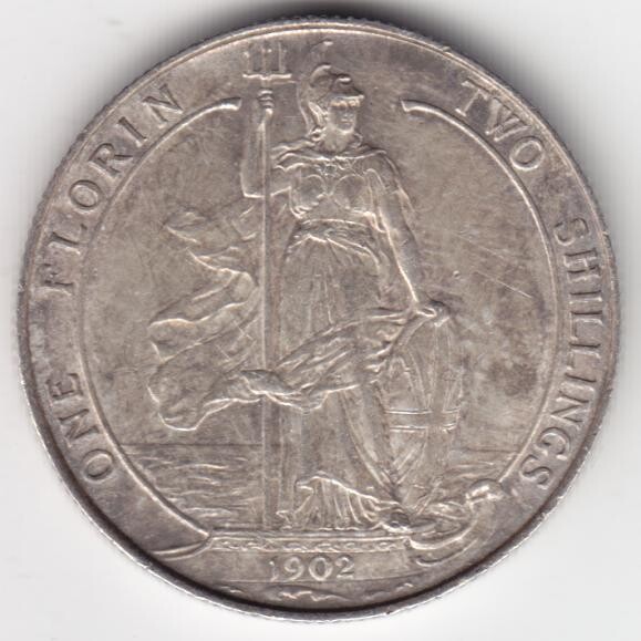 1902 Great Britain Florin ( 2 Shilling ) AU + or better