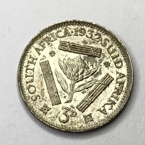 1932 SA Union Tickey 3d - Uncirculated