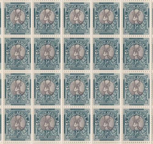 SACC 113 Full Mint Sheet with 240 Stamps - Cylinder 7031