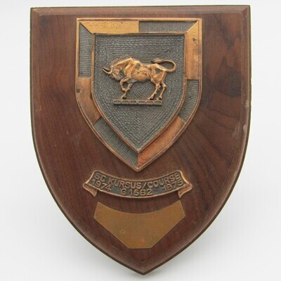 SADF Army College 1974/1975 G 1582 Course plaque