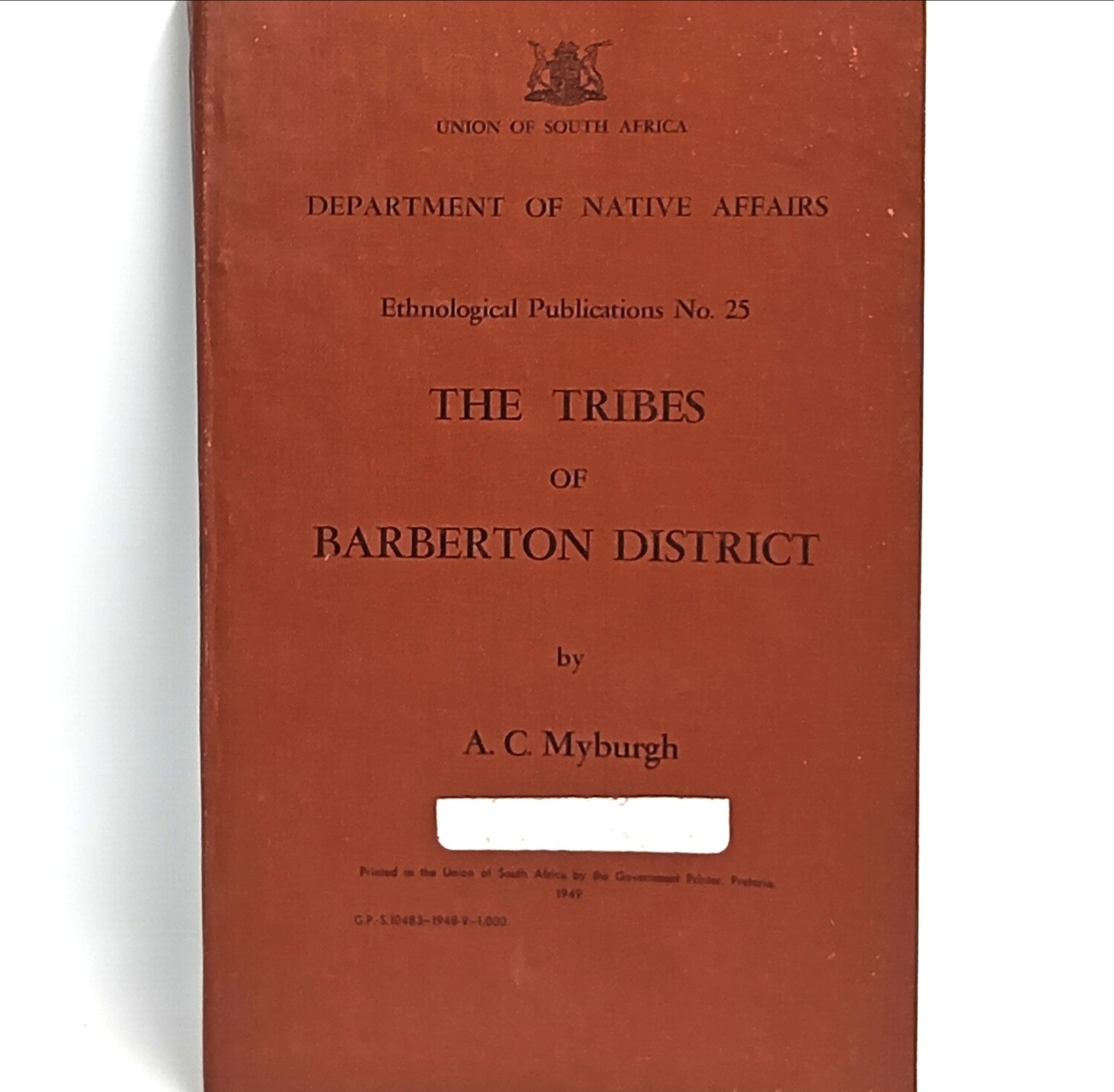 Union of South Africa Native Affairs The tribes of Barberton District 1949