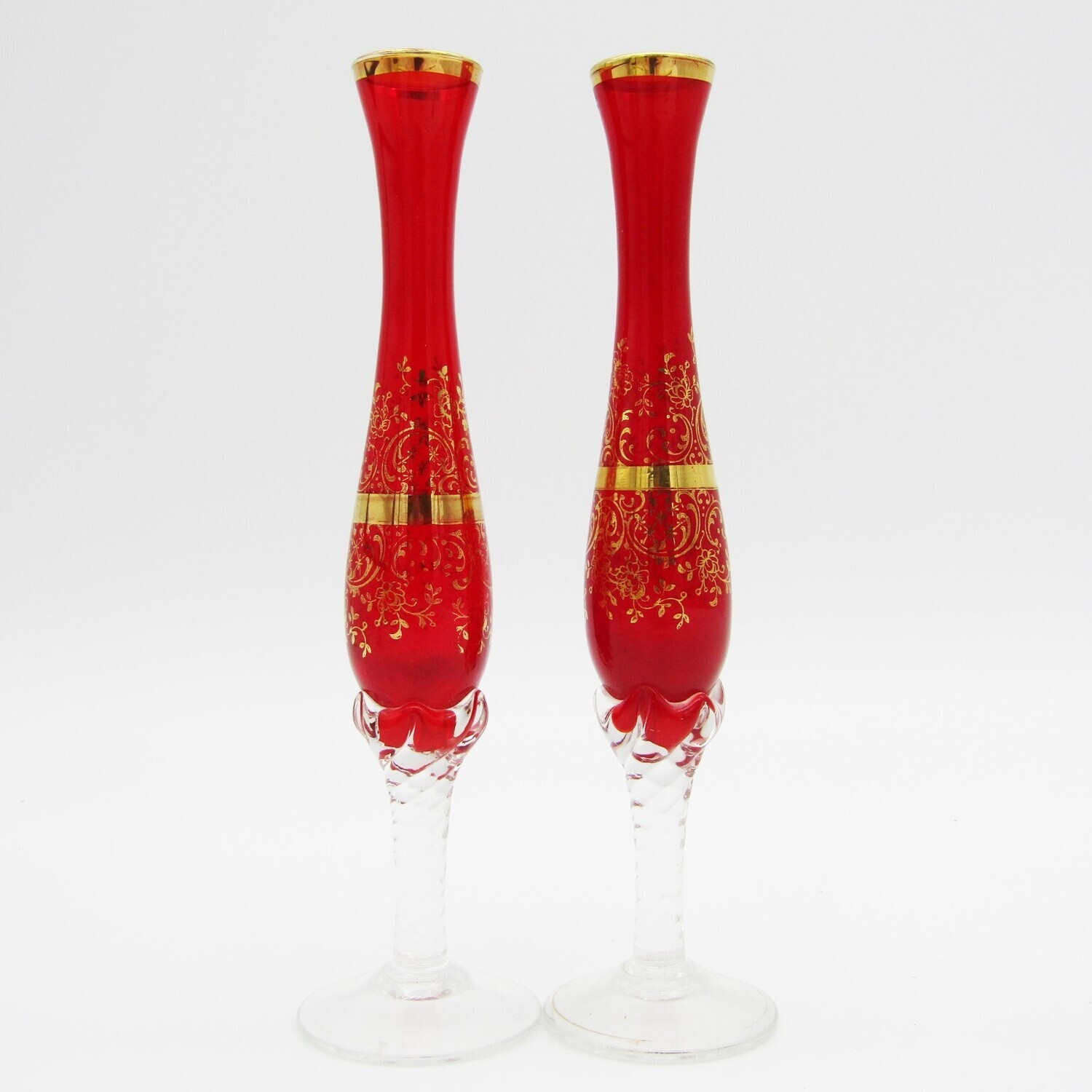 Pair of Venetian glass flower vases