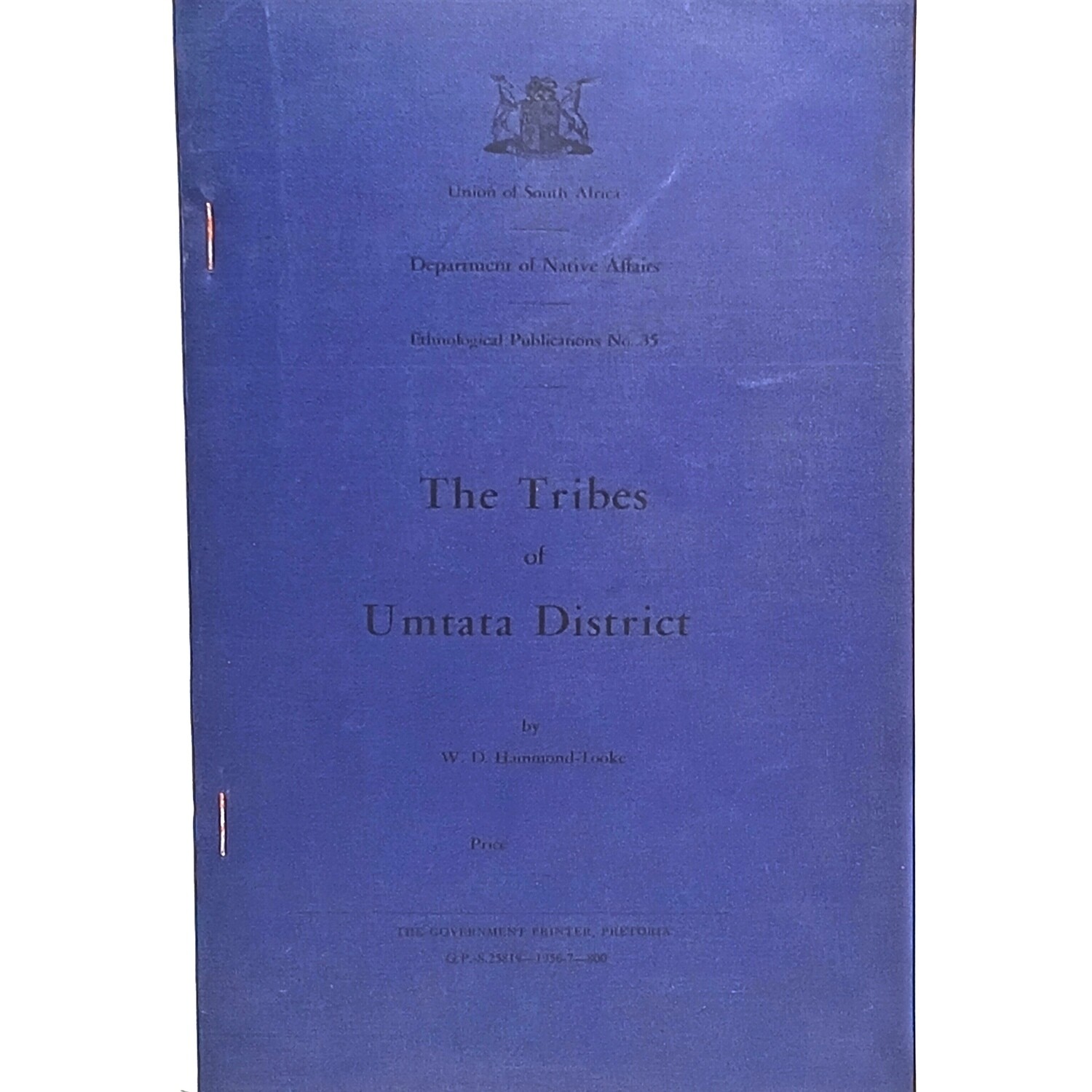 Department of Native Affairs - The Tribes of Umtata District 1956 publication