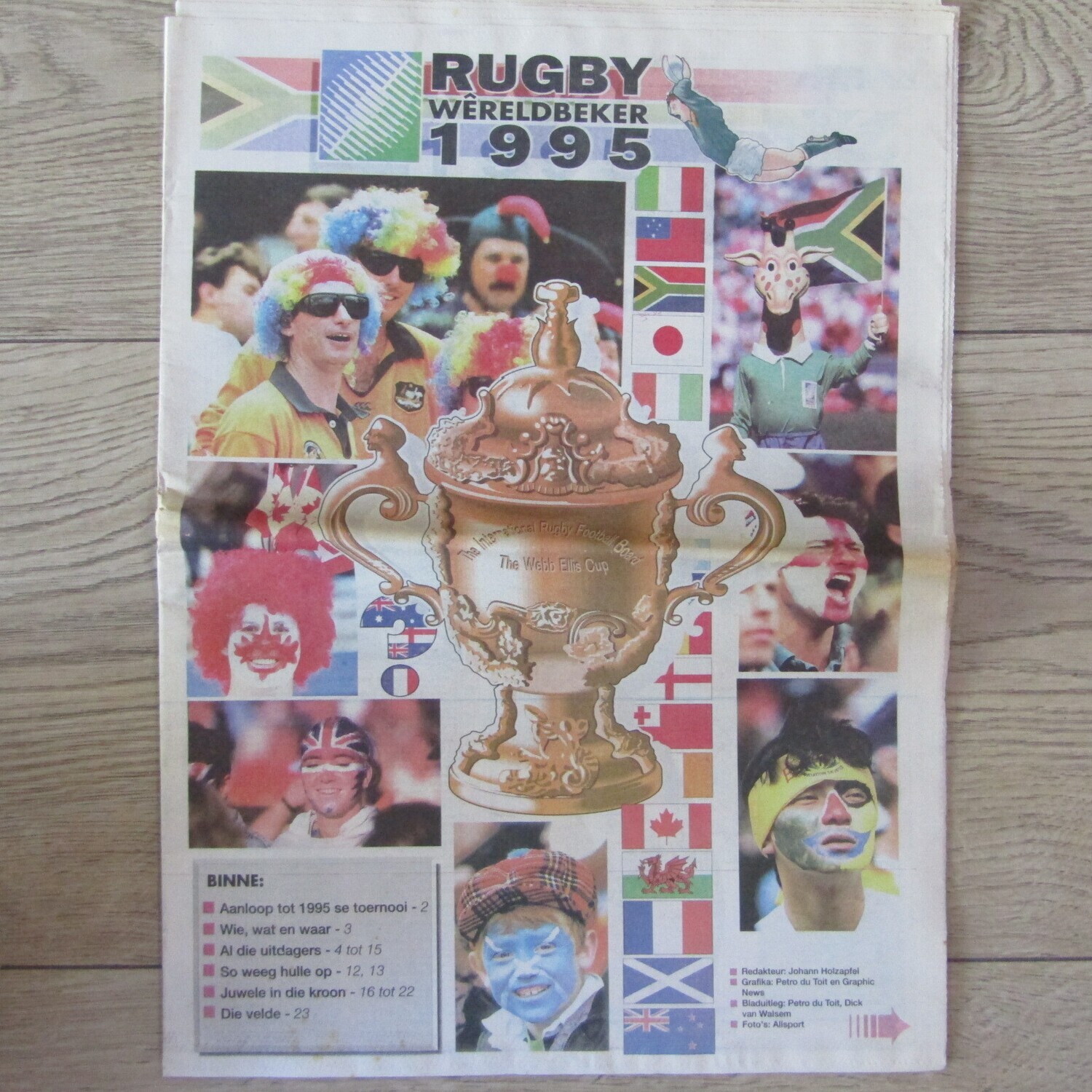Burger / Beeld / Volksblad bylae - Rugby Wereldbeker 1995