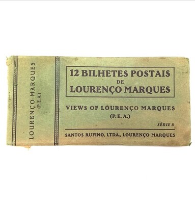 Postcards Booklet with 12 antique Lourenco Marques postcards - 4 removed and used but 8 remaining in booklet scarce item