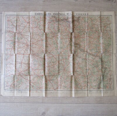 WW1 Verdun Area Frontier map 24 February 1916 ( 1 : 320 000 ) - damaged but still nice