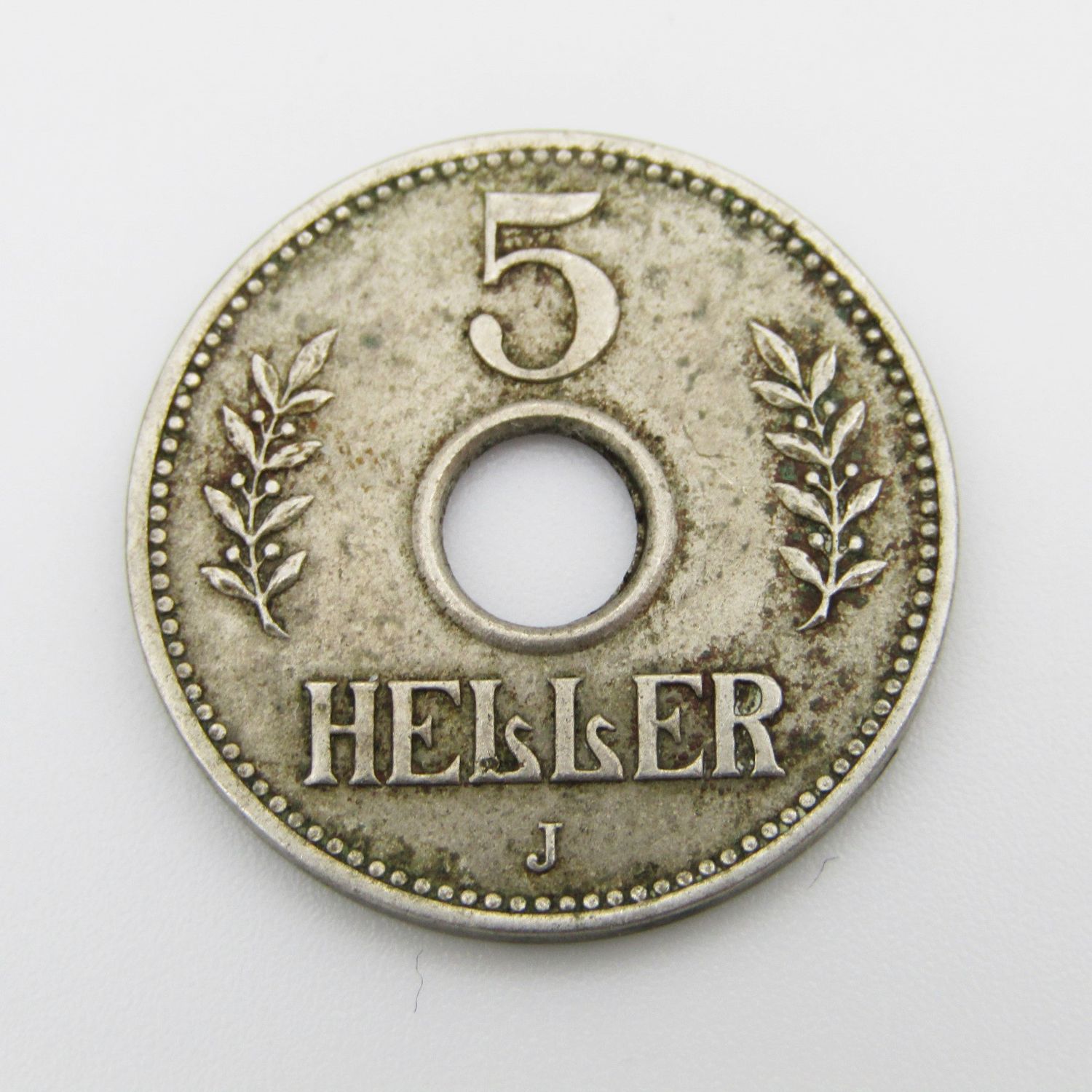 German East Africa 5 Heller 1913 J VF+