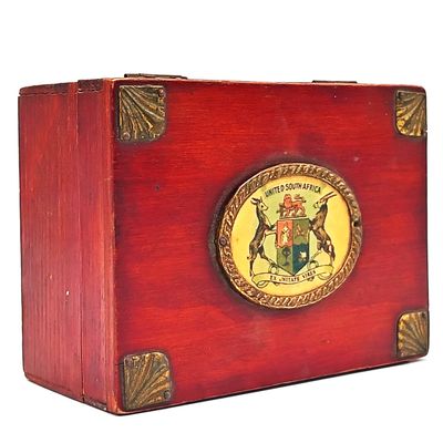 Vintage United South Africa wooden trinket box