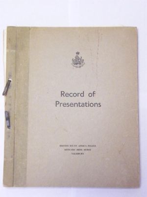 BSAP Officer`s Mess Record of Presentations - 108 pages