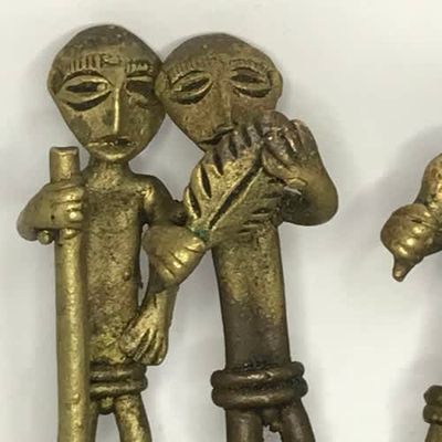 Ashanti Brass castings - Lost wax method - Lot of 9 different castings