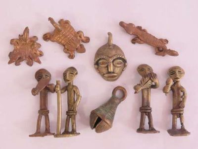 Ashanti Brass castings - Lost wax method - Lot of 9 different castings