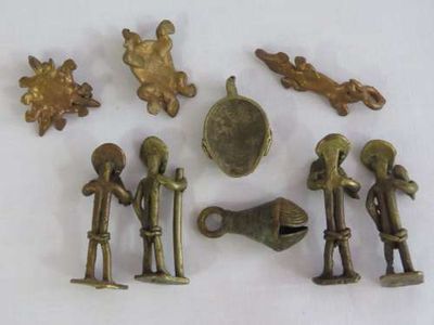 Ashanti Brass castings - Lost wax method - Lot of 9 different castings