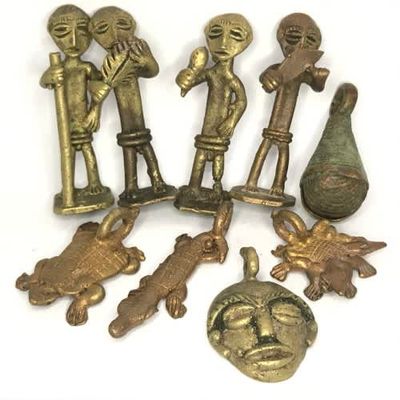 Ashanti Brass castings - Lost wax method - Lot of 9 different castings