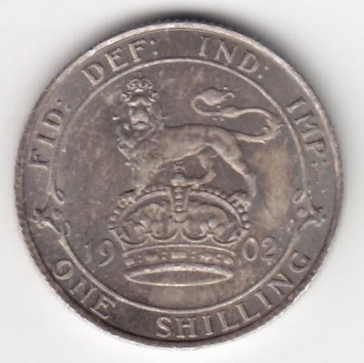 1902 Great Britain One Shilling - Excellent Coin