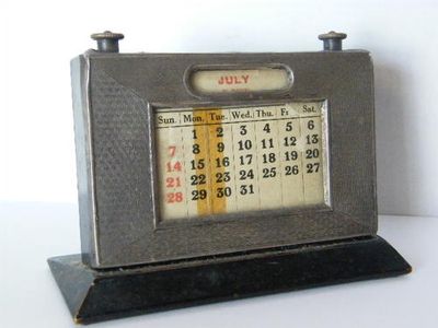 Antique perpetual calender with silver face dated 1852 and made in Birmingham