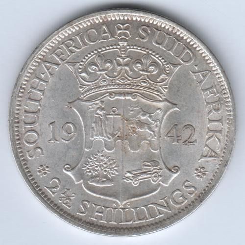 SA Union Silver 1942 half crown - very close to UNC