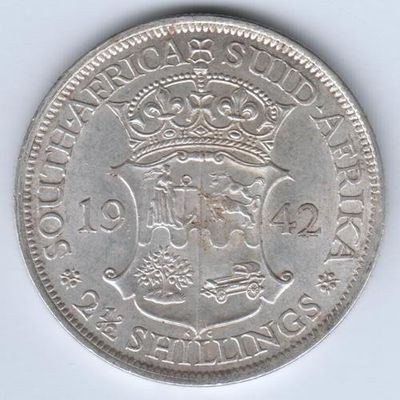 SAU Silver 1942 half crown - very close to UNC