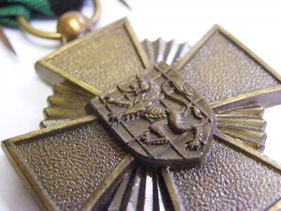 Belgium Escapee`s Cross with Dark Green Ribbon