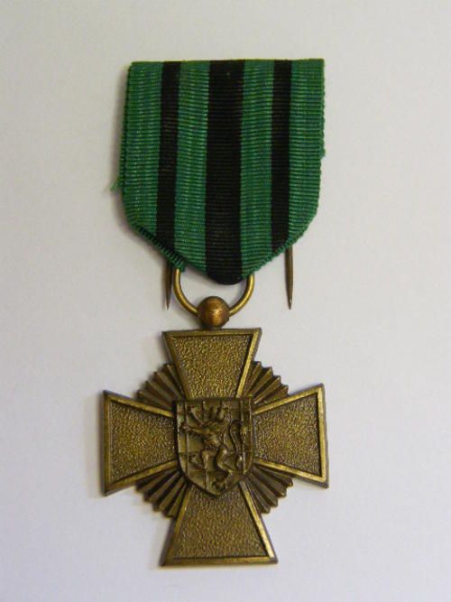 Belgium Escapee`s Cross with Dark Green Ribbon