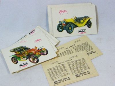 Full set of 32 Mobil Oil Veteran cars trading cards