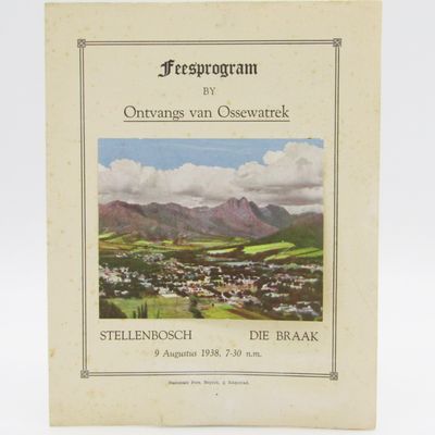 Stellenbosch 1938 Ossewa - trek Feesprogram - Die Braak - Baie skaars