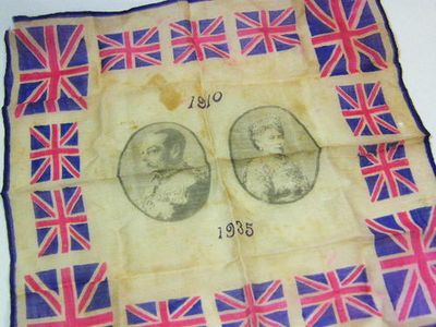 George V silk handkerchief - 1910 to 1935 - rarely seen
